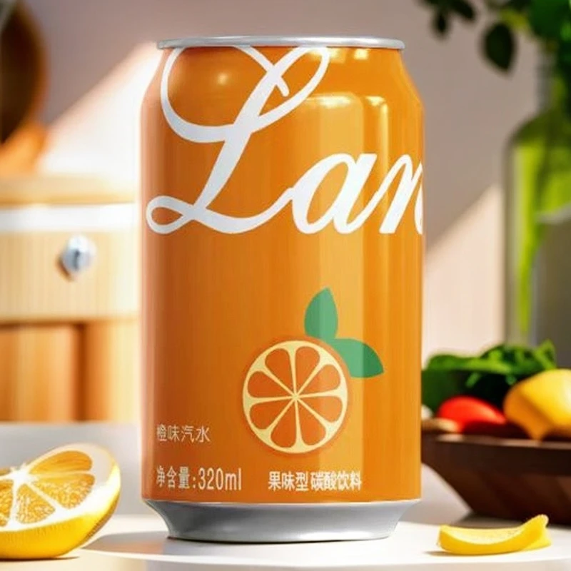 无糖橙味汽水果味碳酸饮料解渴解腻好喝风味饮料320Ml*8罐整箱