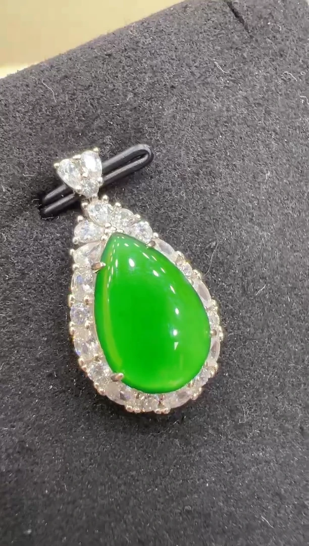 吊坠(不含链)银S925镶嵌翡翠多样性团购发一件