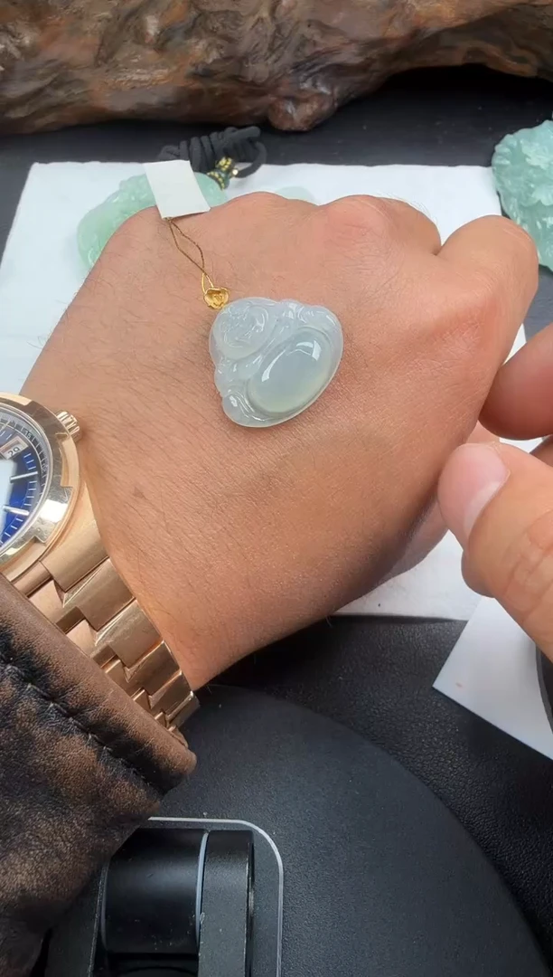 吊坠(不含链)18K金镶嵌翡翠翡翠饰品-235
