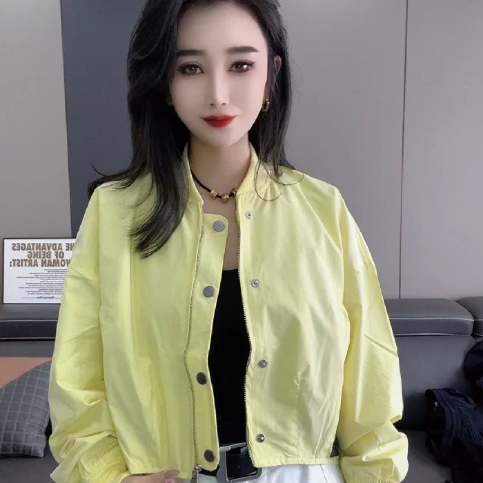 2270#网衬棒球领薄款外套