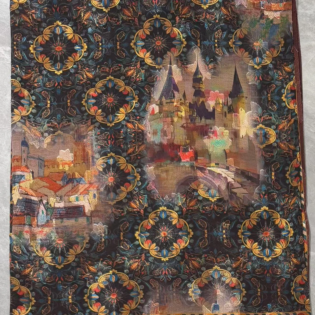 （城堡）烧花围巾135*135左右方巾