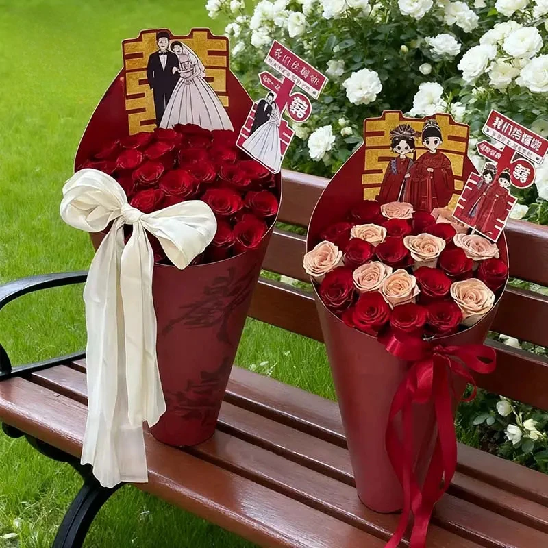 【花儿乐】2025新款婚庆立体定型片结婚订婚鲜花玫瑰花快速包花神器