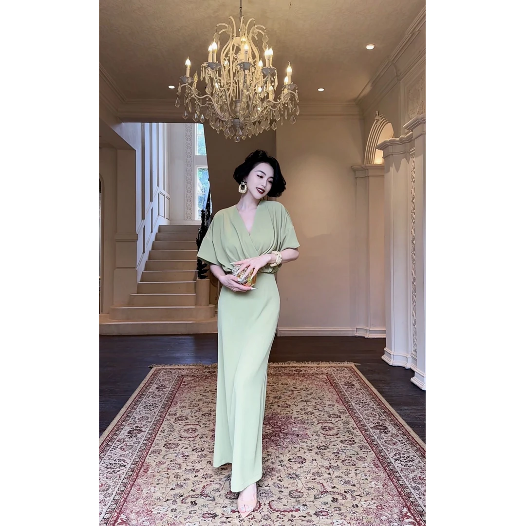 LYXJ【清迈雨季】TR高级限量发售绿色系套装上衣半身裙小众12007