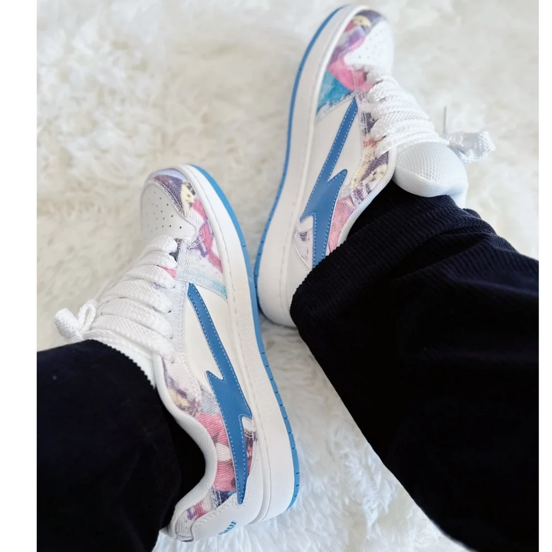 tinmuu天牧闪电面包鞋小众涂鸦百搭休闲潮鞋厚底增高保暖男士鞋子