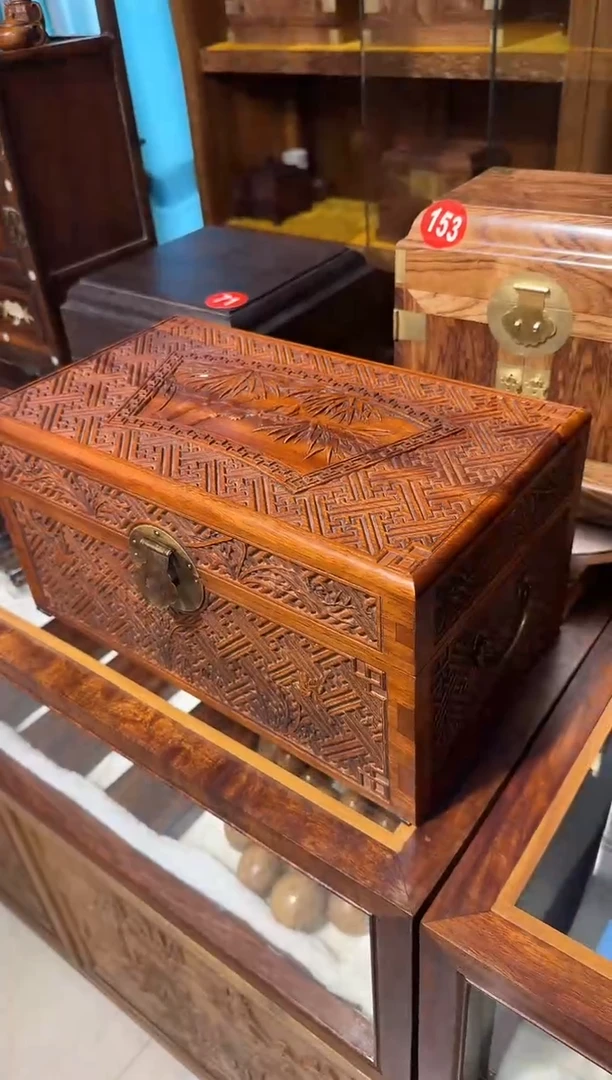 【闪购商品】木木艺满雕竹子翻盖箱398.888