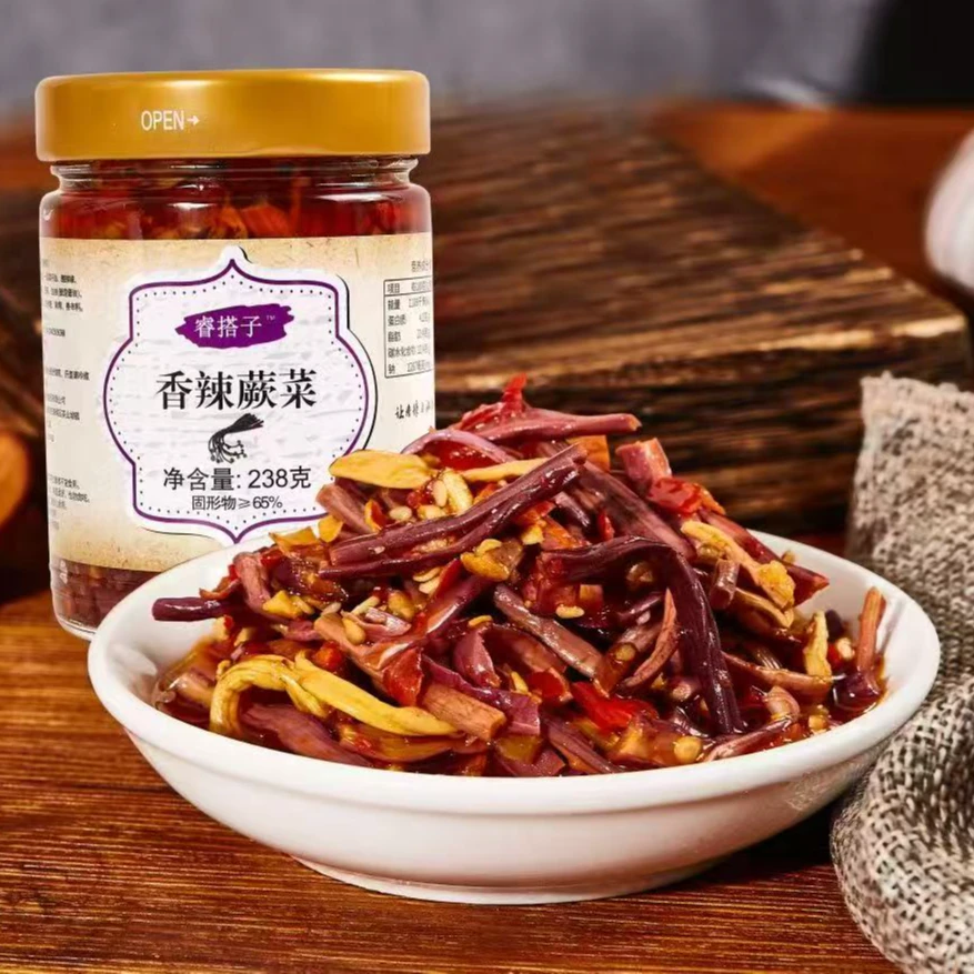 睿搭子香辣蕨菜下饭菜湖南特产腌制咸菜拌饭菜238g/瓶下饭神器