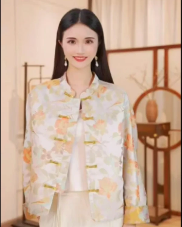 丝年.河清月落｜秋季新款新中式国风宽松重磅两面穿上衣外套-5046