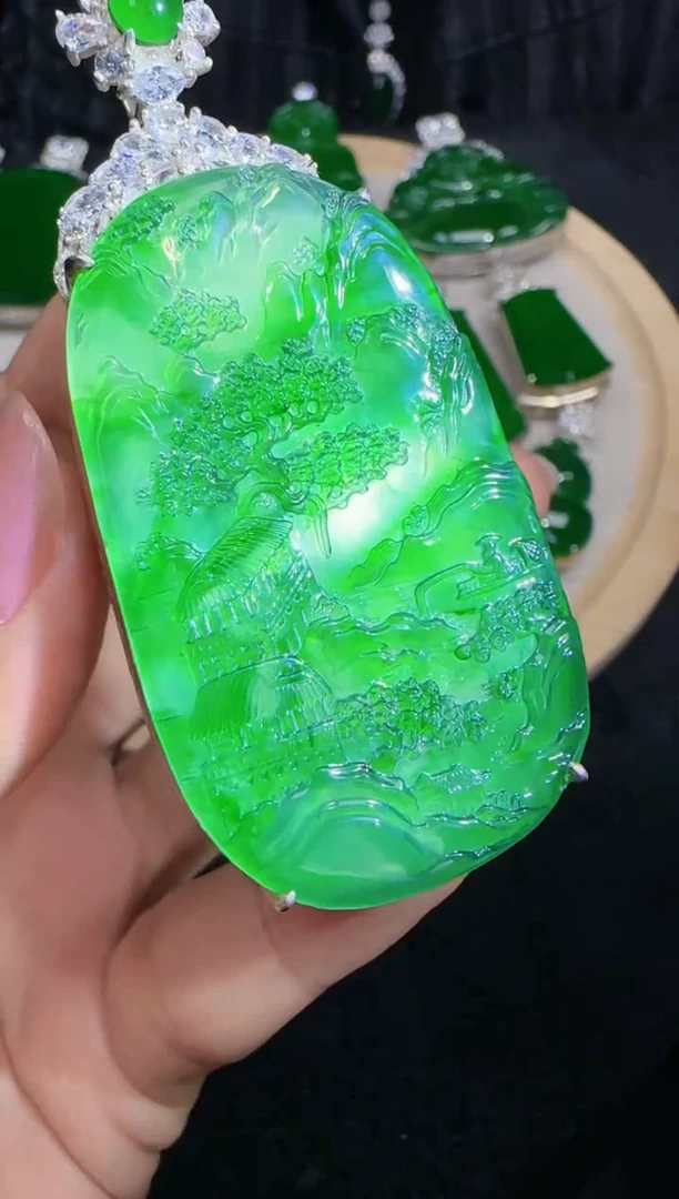 未镶嵌定制翡翠翡翠吊坠157