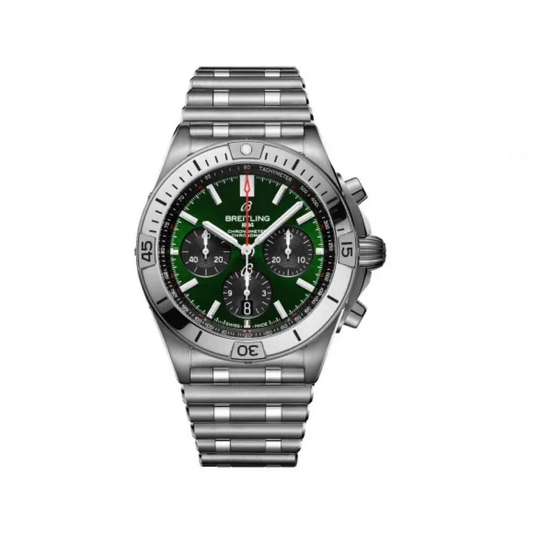 99新 BREITLING/百年灵 机械计时绿钢/表径44mm/公价61800名表