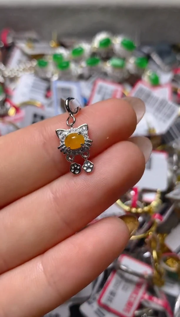 银S925镶嵌戒指翡翠百内无证书