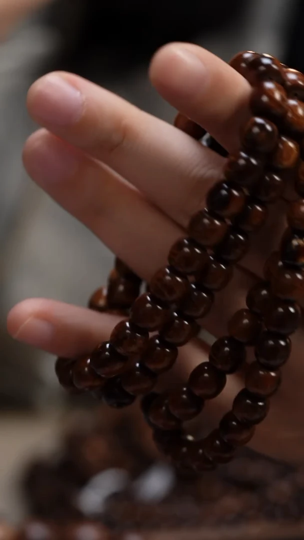 贡木手串/手链林*贡木8*9老型多圈108颗龙麟