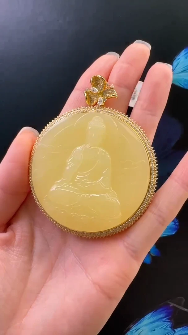 颈饰银S925镶嵌和田玉吊坠