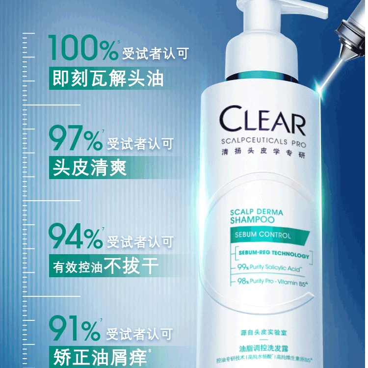 清扬cyber洗发露油脂调控抗屑调理修护舒缓300g W