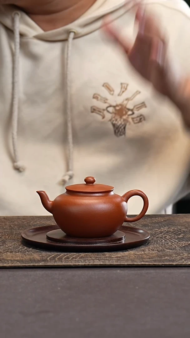 茶壶紫砂彭超 明式莲子 生砂朱泥 无暇不退不换
