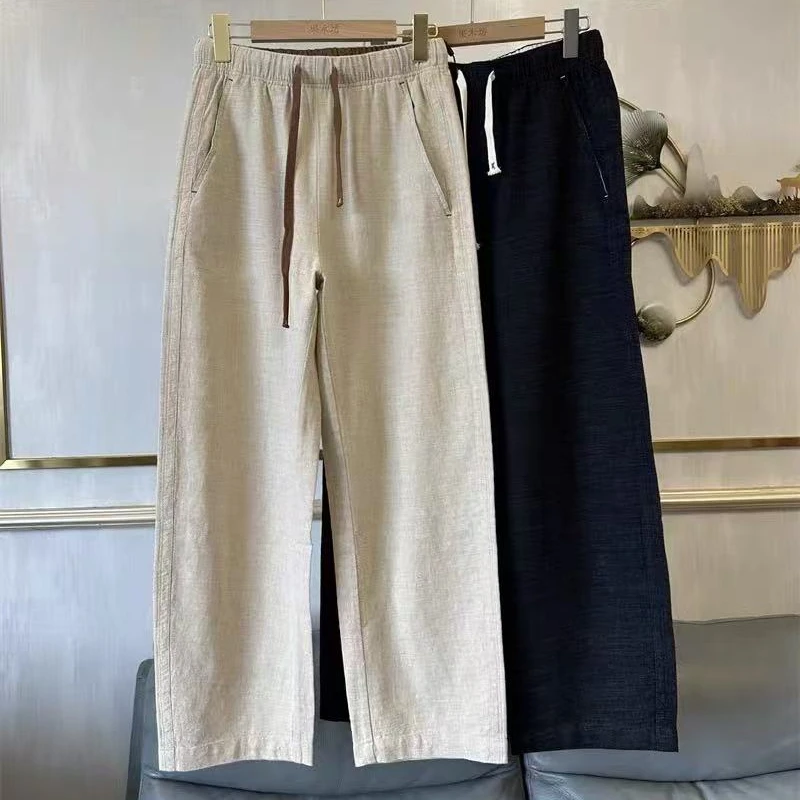 菲玛掂250099正品2025春夏新款休闲宽松显瘦阔腿裤香蕉裤棉麻女裤