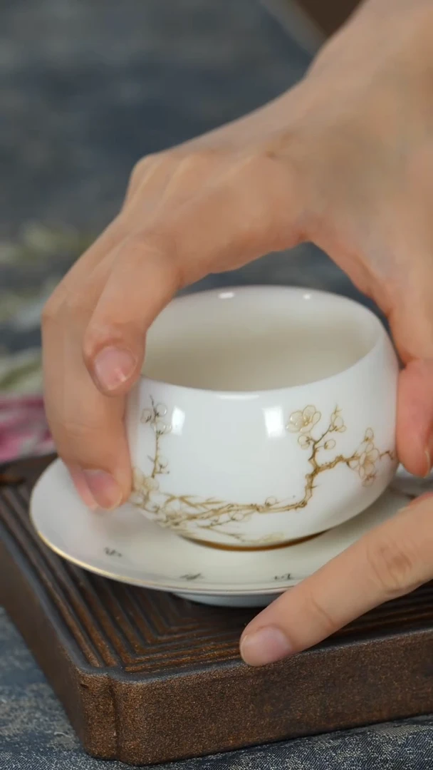 【梅花-主人杯+杯碟】【12西泠礼盒】