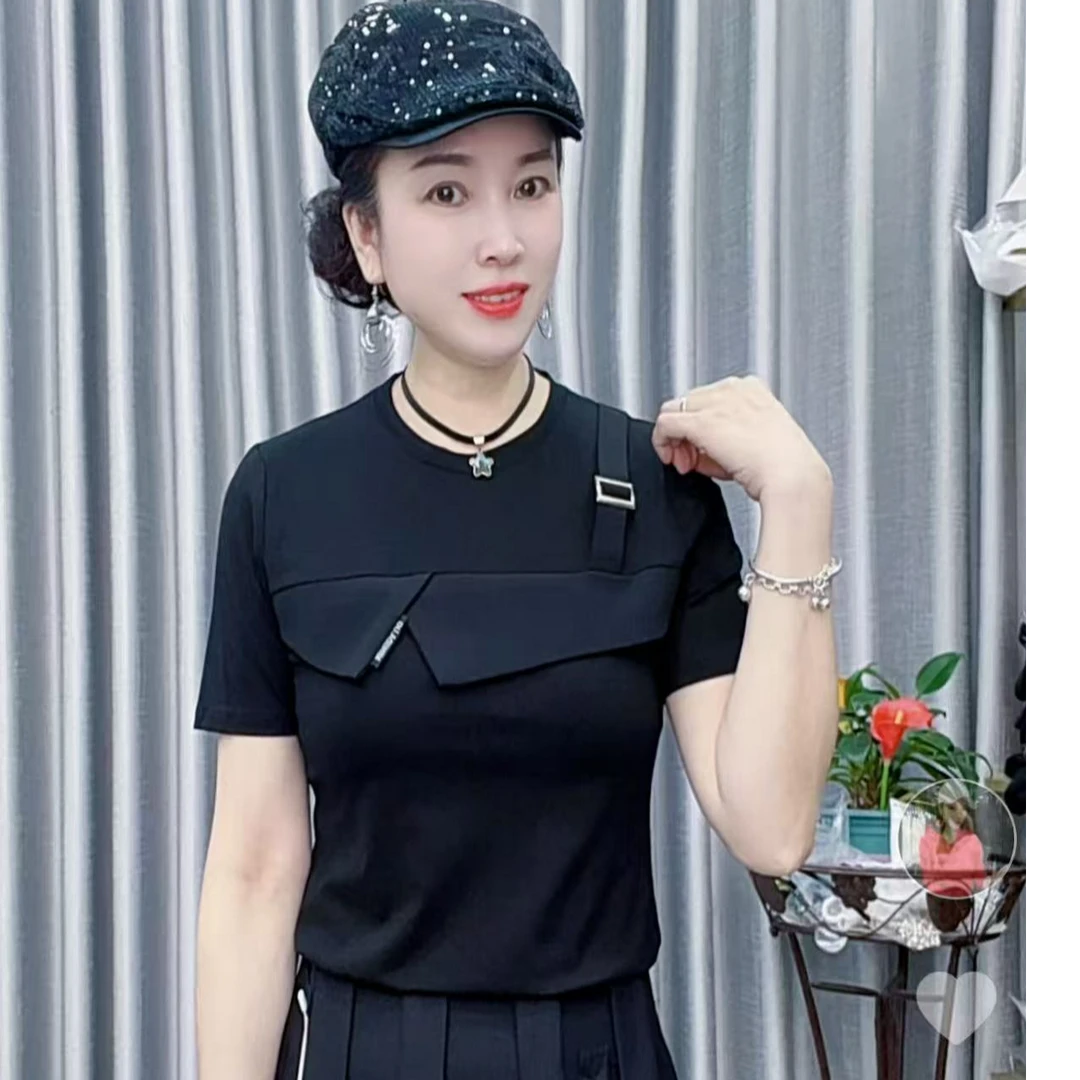 【懂你吴姐】2025夏款前订扣短袖上衣