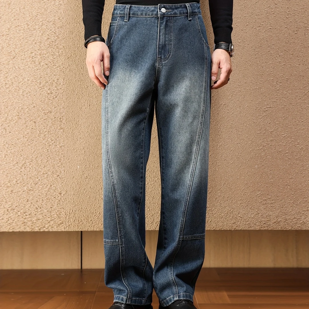 5013复古蓝休闲宽松牛仔裤阔腿百搭