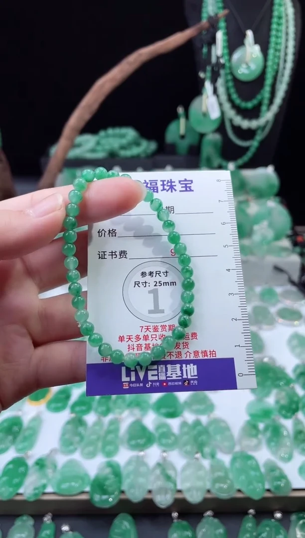 吊坠(不含链)未镶嵌石英质玉（非洲翠）16.73手串