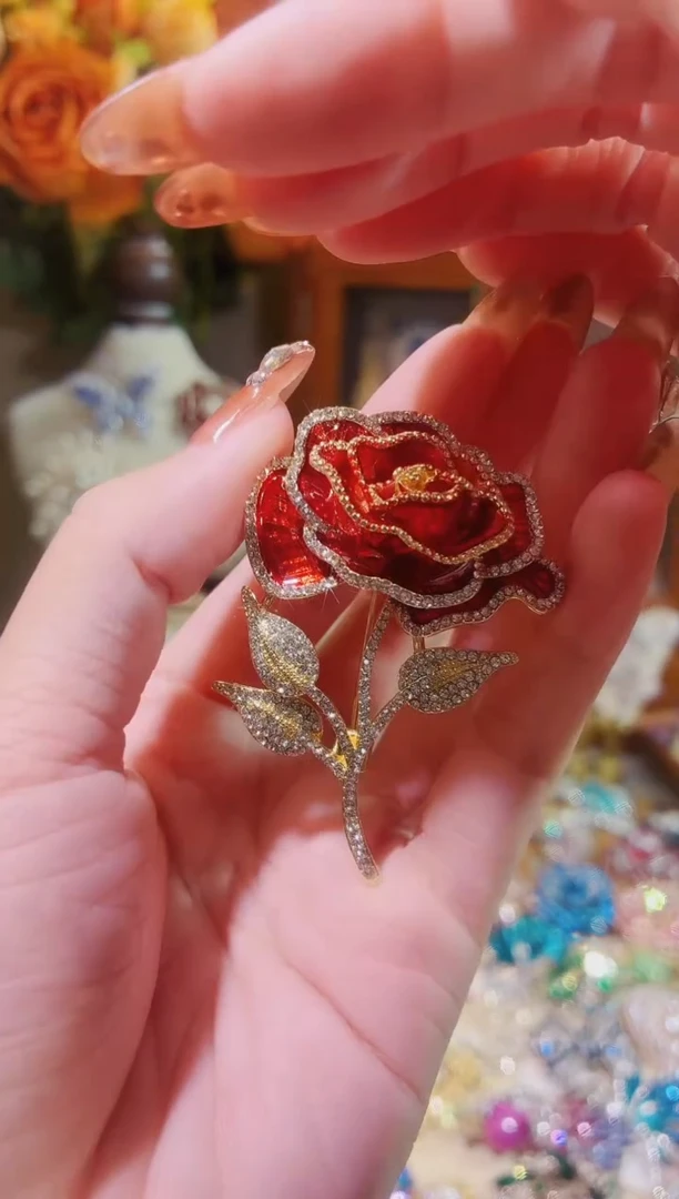 合成立方氧化锆铜合金红色玫瑰