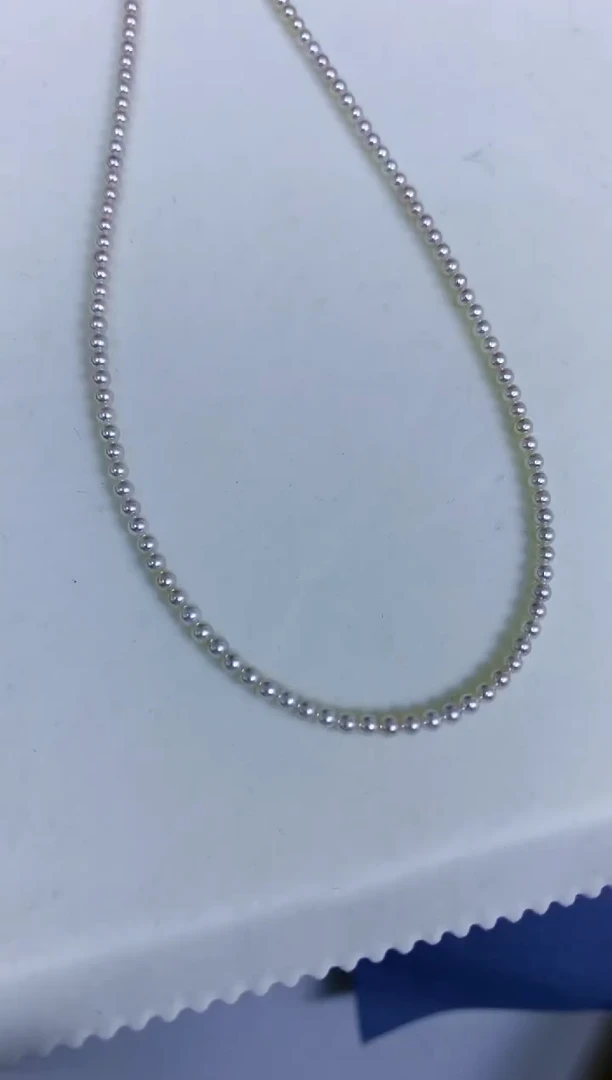 【闪购商品】海水珍珠饰品18K金镶嵌3-3.5真多麻色小米链