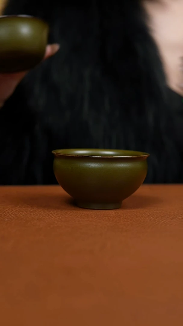 瓷片茶叶沫束口盏杯微瑕