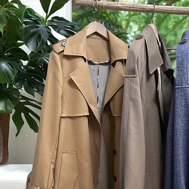 卡其风衣外套女中长款2025春秋新款气质连衣裙走秀定制款时尚百搭