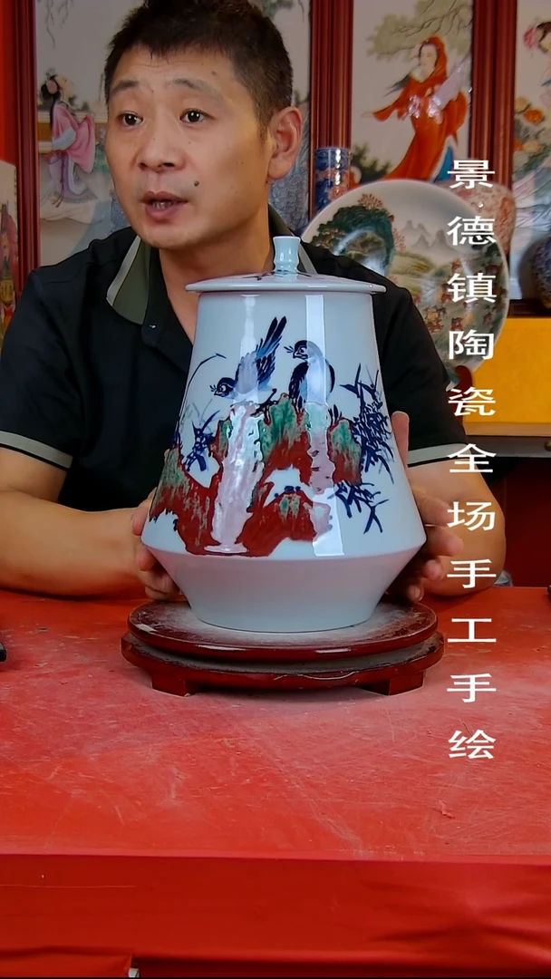 摆件手景德镇陶瓷 全场手工绘12