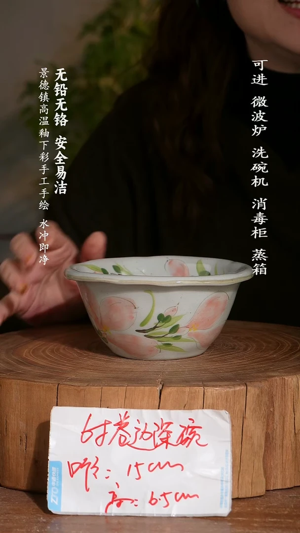 碗陶瓷景德镇高温瓷釉下彩手绘陶瓷