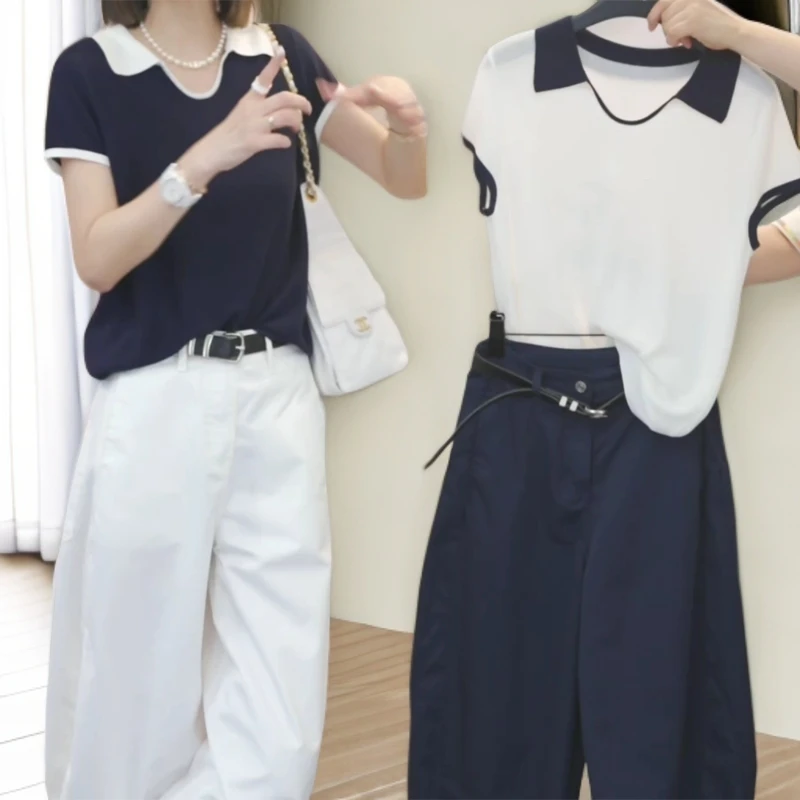 【怦然心动】2025夏季新款时尚气质休闲毛衣上衣简约百搭显瘦翻领