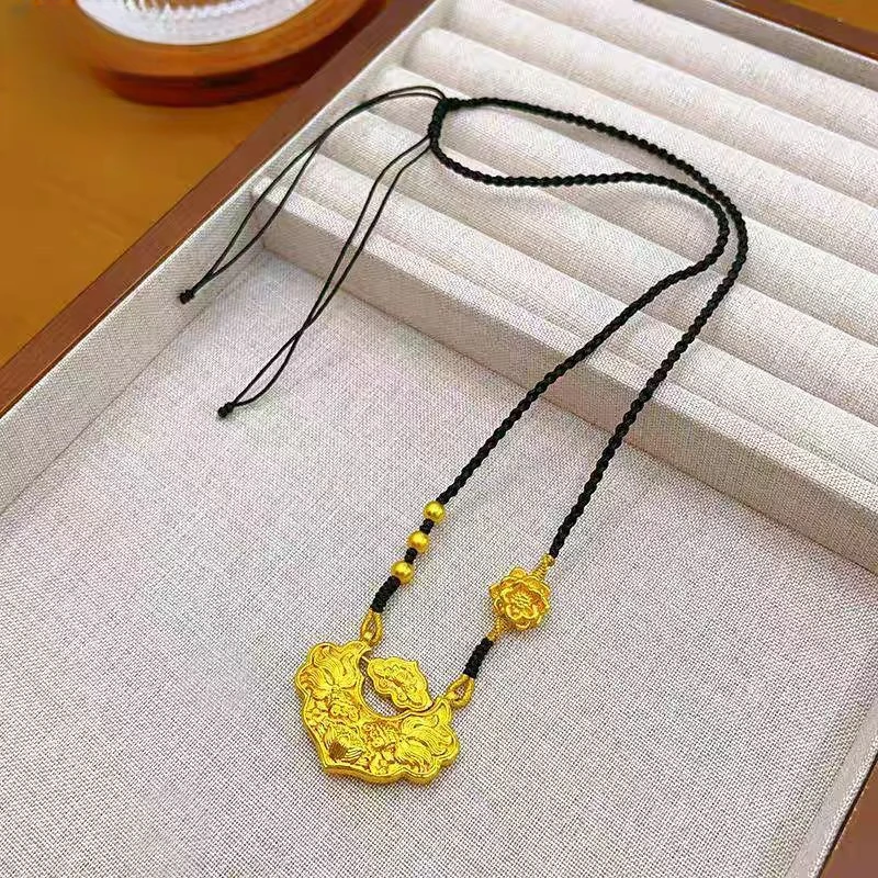 铜合金项链 H18经典锦鲤锁长链