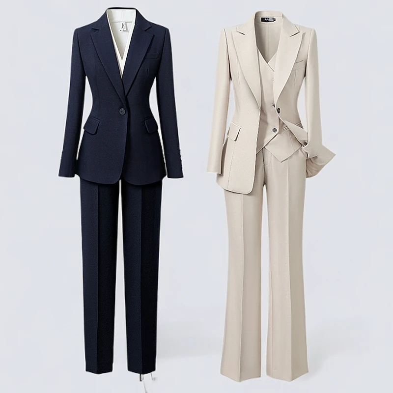 春季单扣西装套装女2025新款气质商务经理西服外套职业银行正装