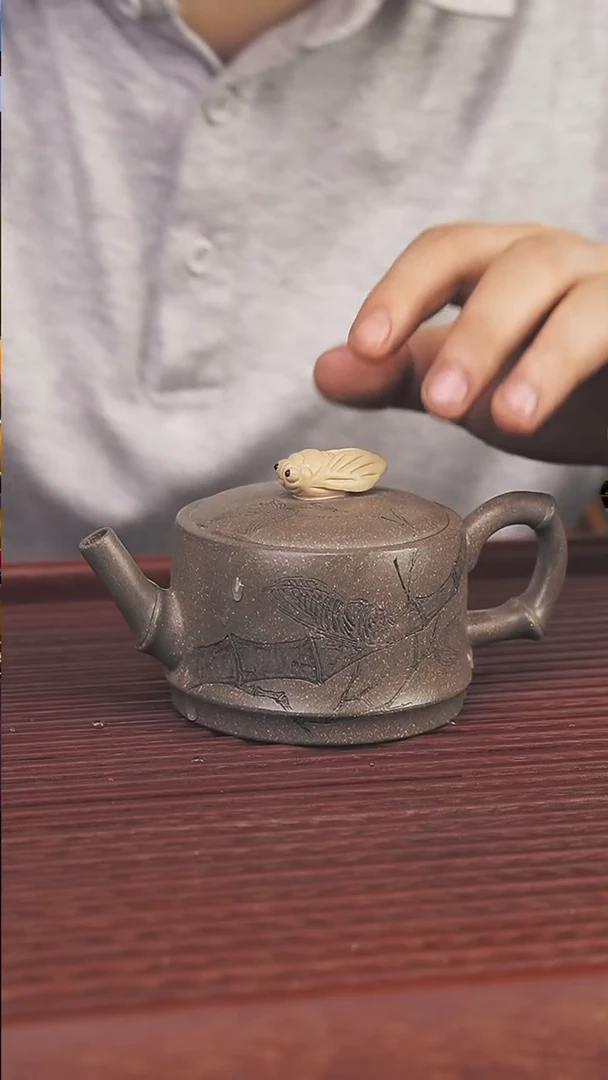 茶壶紫砂180cc顾氏手工紫砂