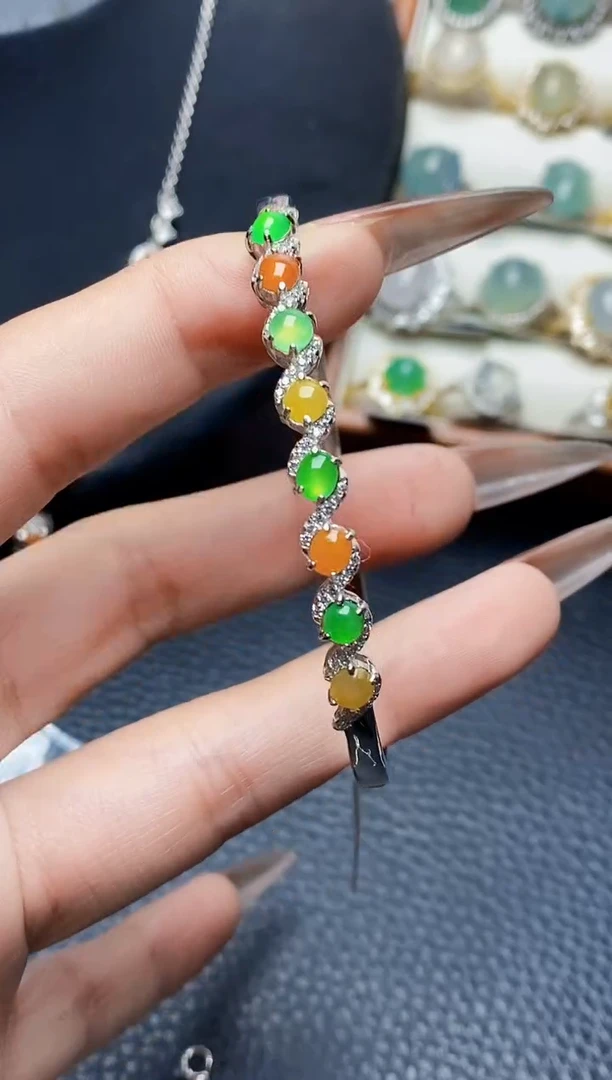 银S925镶嵌戒指翡翠3146