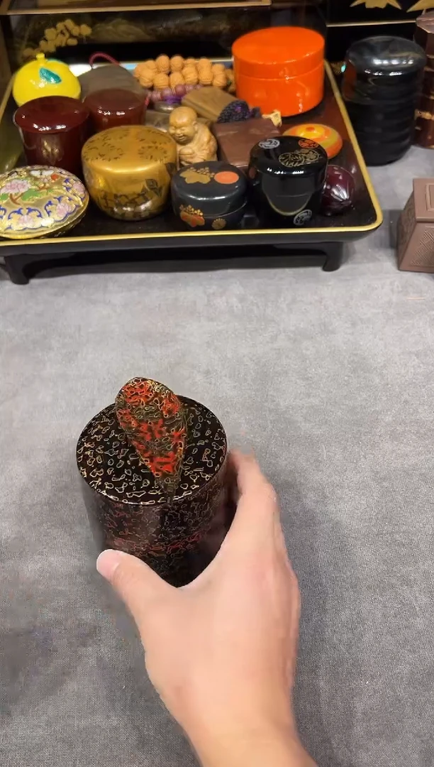 菠萝漆 茶叶罐 大漆漆器大漆漆器