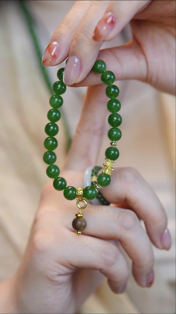 未镶嵌手串和田玉"翠琅“碧玉手串