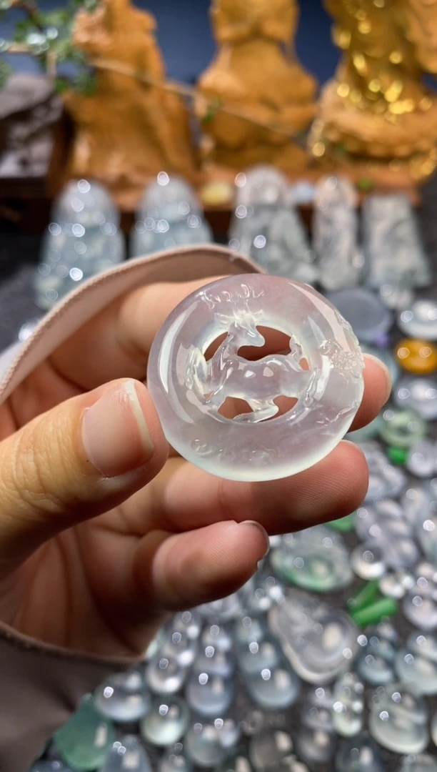【闪购商品】定制翡翠未镶嵌小鹿牌31..7*7.0