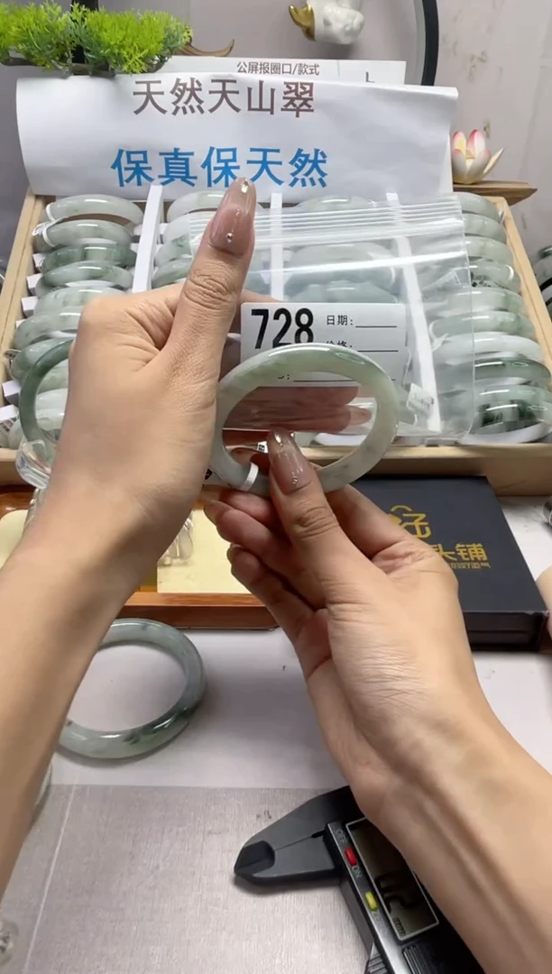 石英质玉（天山翠）手镯未镶嵌728