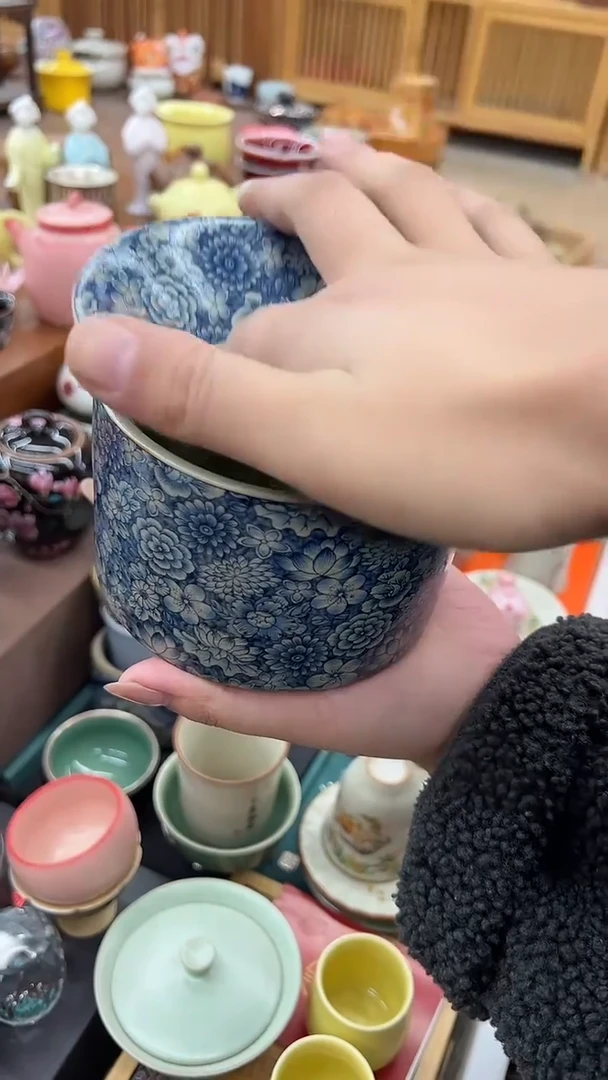 【闪购商品】青花茶渣缸烟灰缸烟灰缸
