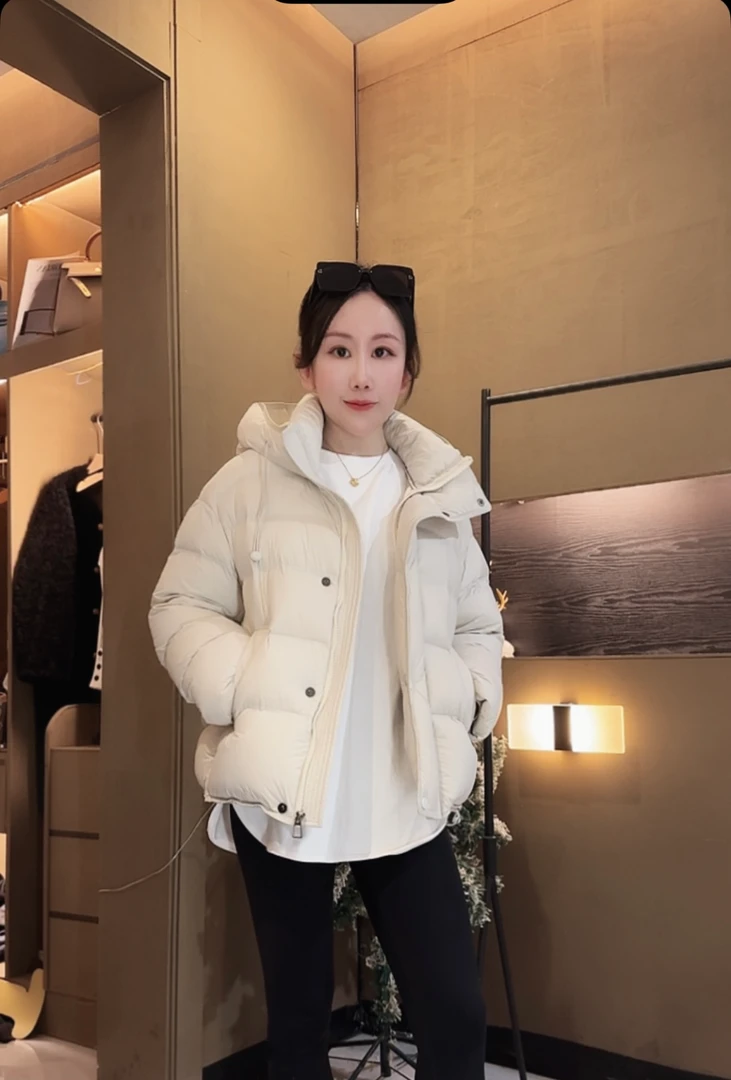 韩版时尚2026新款白鸭绒羽绒服百搭设计感新国标连帽