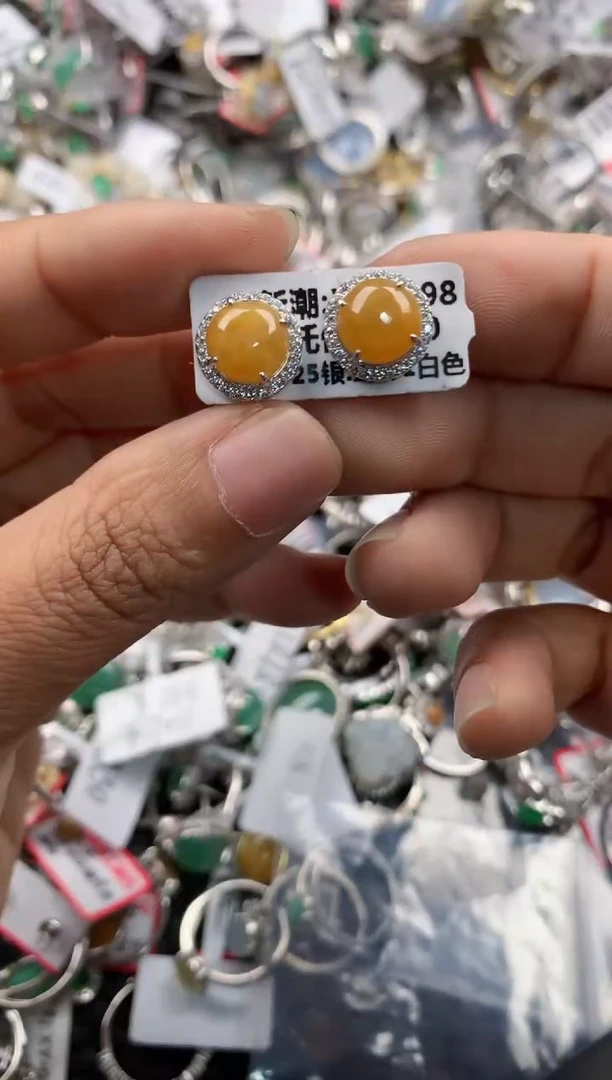 银S925镶嵌戒指翡翠11          6