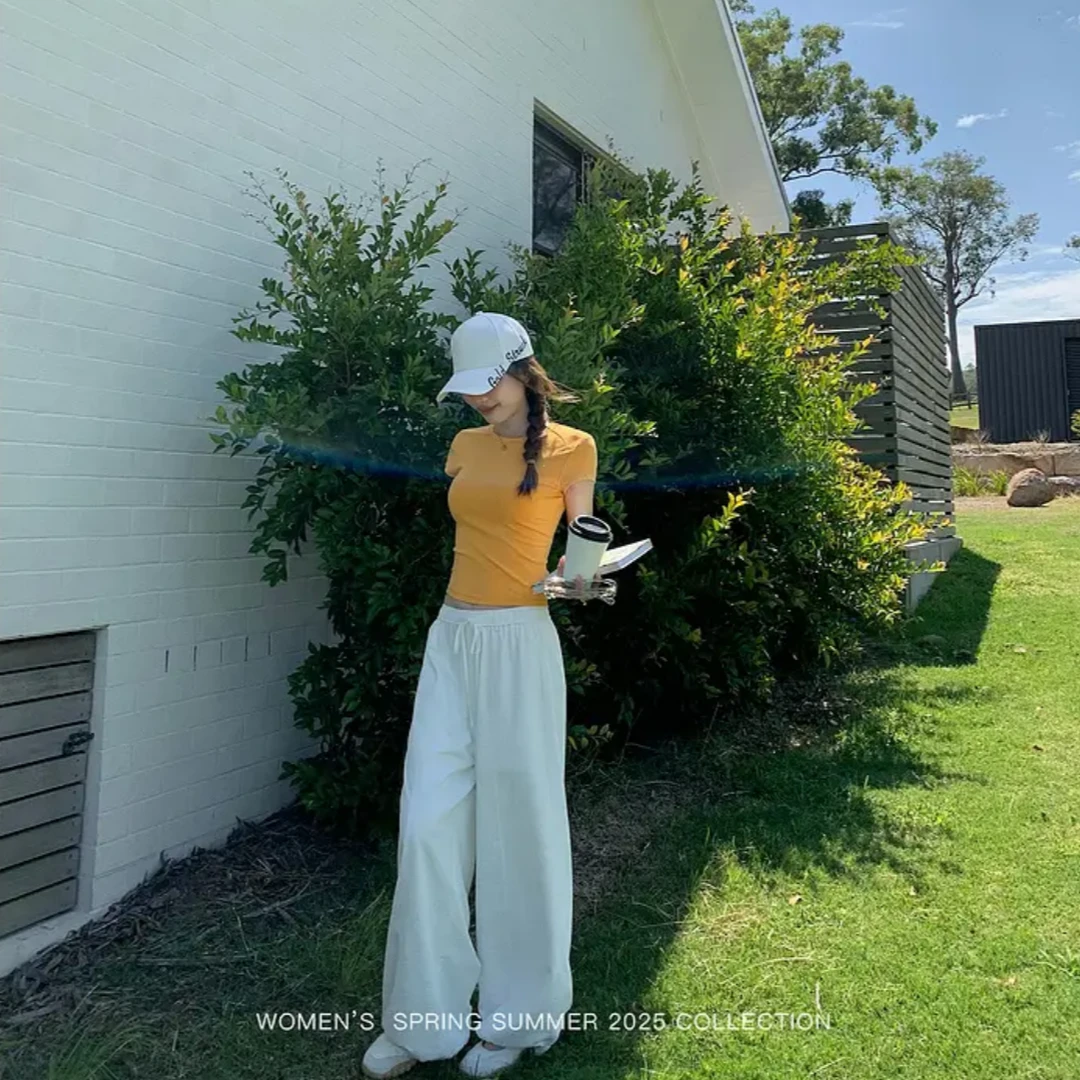 洋气衣服女慵懒风夏日百搭休闲冰霜裤小众女士新款裤子 HG2295 CC