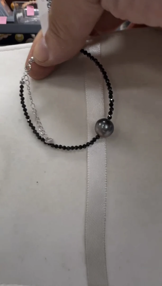 【闪购商品】海水珍珠手绳银S925镶嵌手链