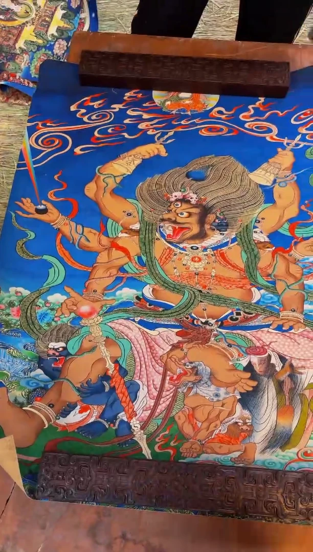 装裱画精品手绘唐卡链接--A162