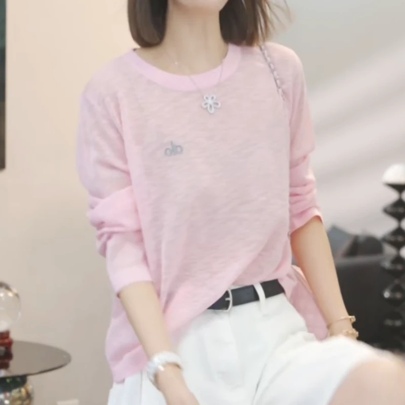 【呼吸色卡】2025夏季新款设计感超薄冰凉针织上衣LK2504211