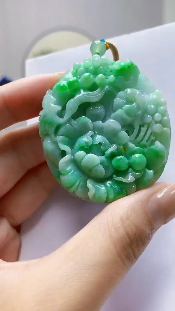 未镶嵌定制翡翠4812MM-毛货挂件66