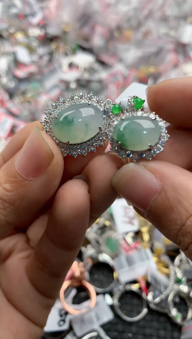 银S925镶嵌戒指翡翠15                 2