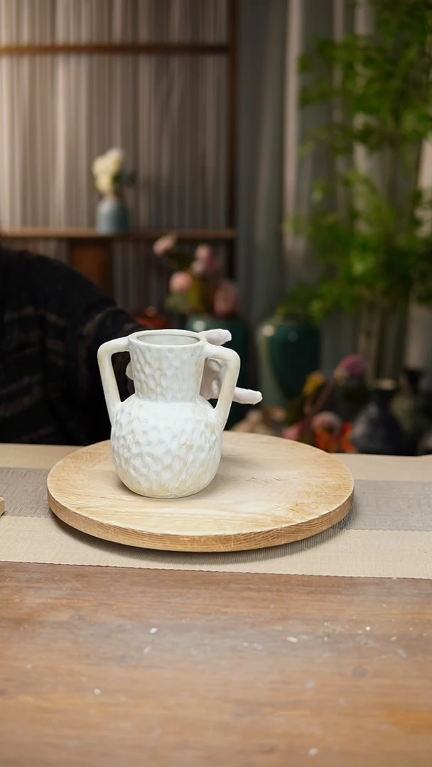 【闪购商品】陶瓷花器陶瓷花瓶手捏瓶008瑕疵