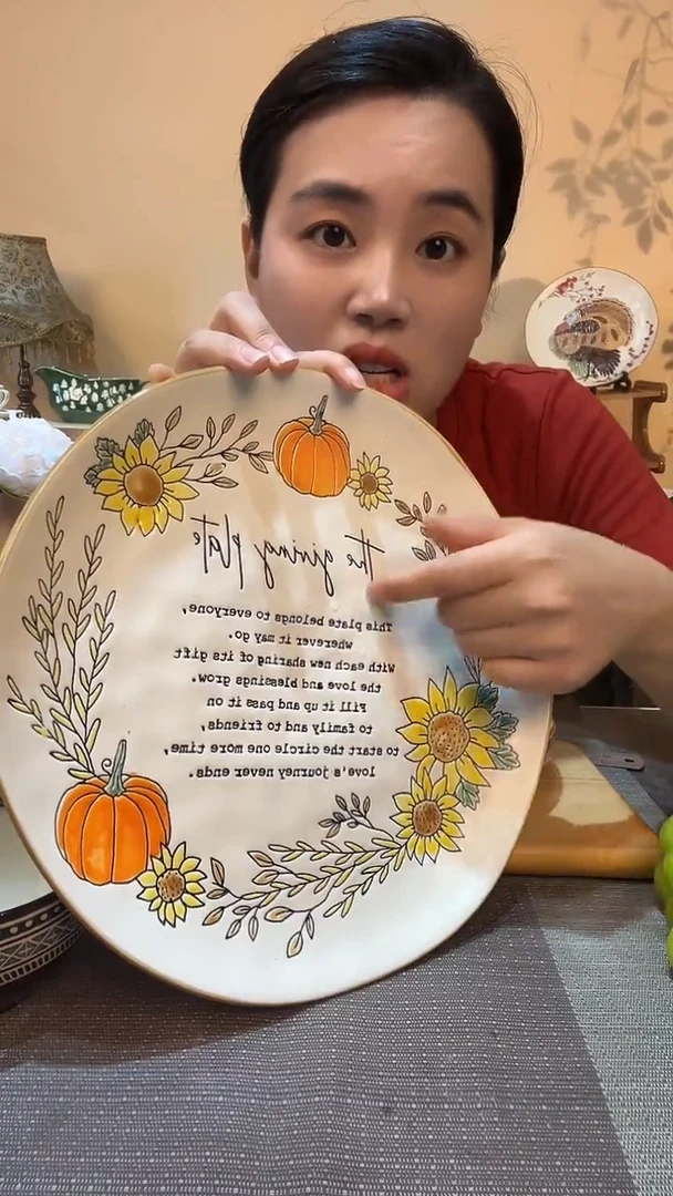 瓷片11英寸异形盘 微瑕介意勿拍