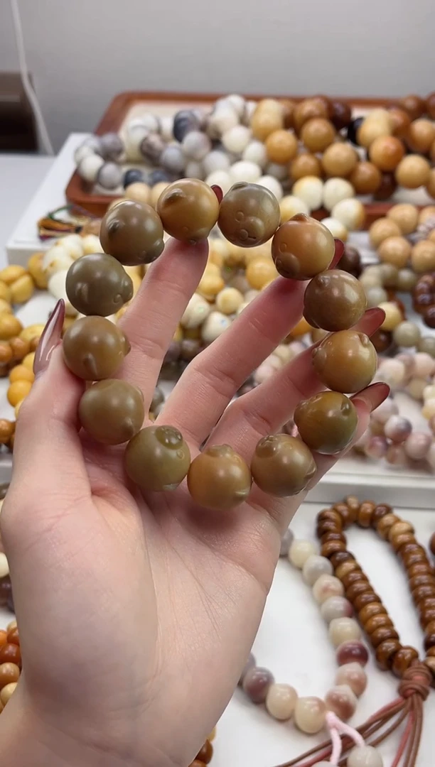 手串菩提根/象牙果f71干磨熊头19mm手串瑕疵不补